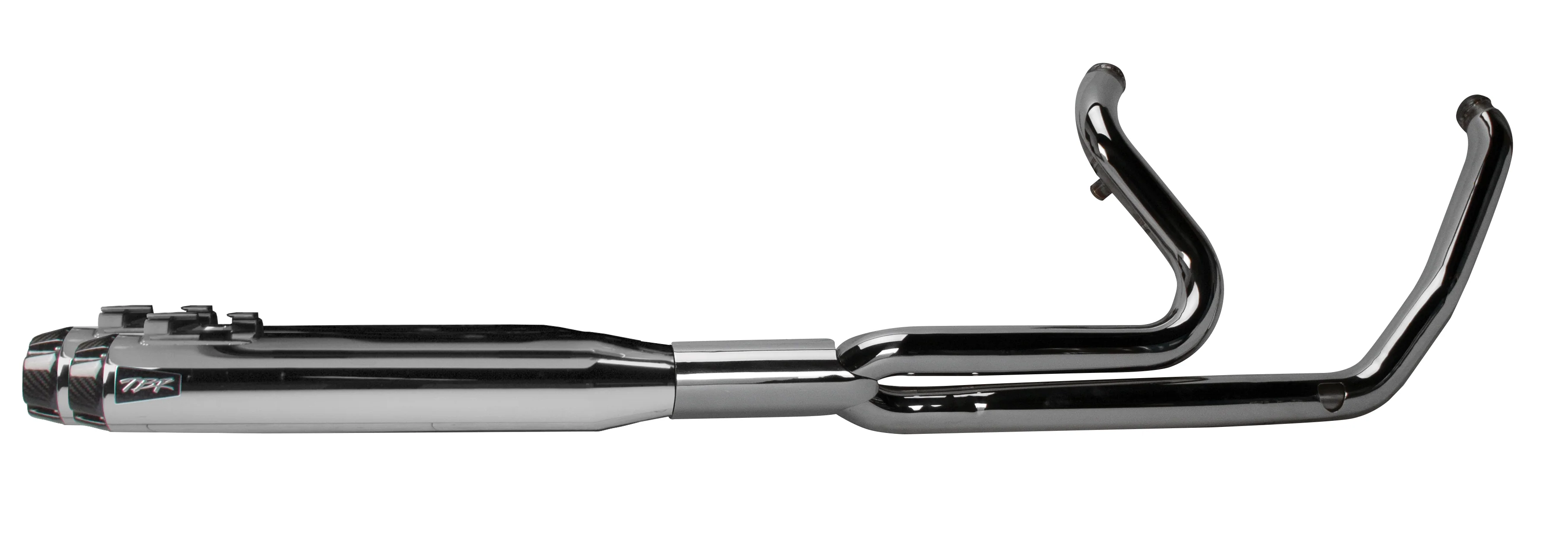 (2017+) Touring 2-into-1 Ghost Full System - Chrome w/ Carbon Fiber Endcap