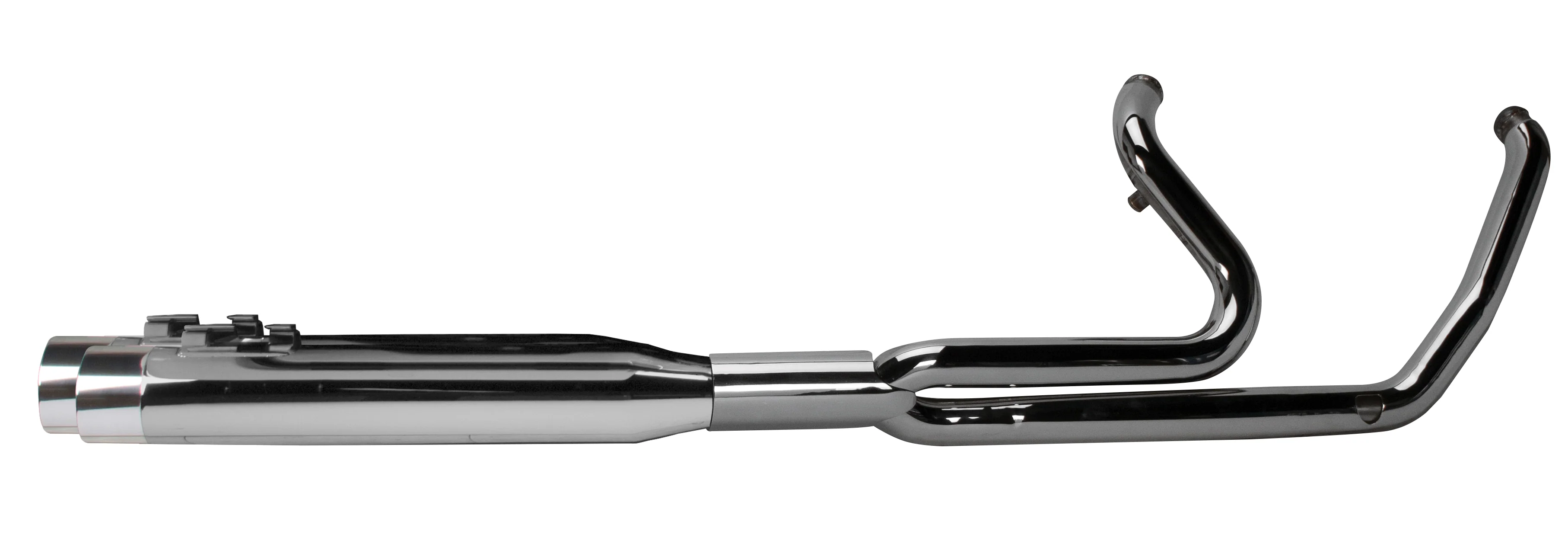 (2017+) Touring 2-into-1 Ghost Full System - Chrome w/ Polished Aluminum Endcap