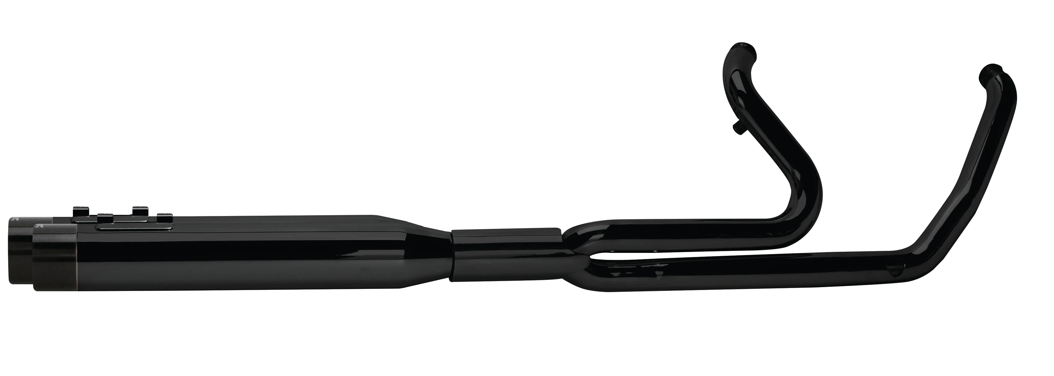 (2017+) Touring 2-into-1 Ghost Full System - Black w/ Black Aluminum Endcap
