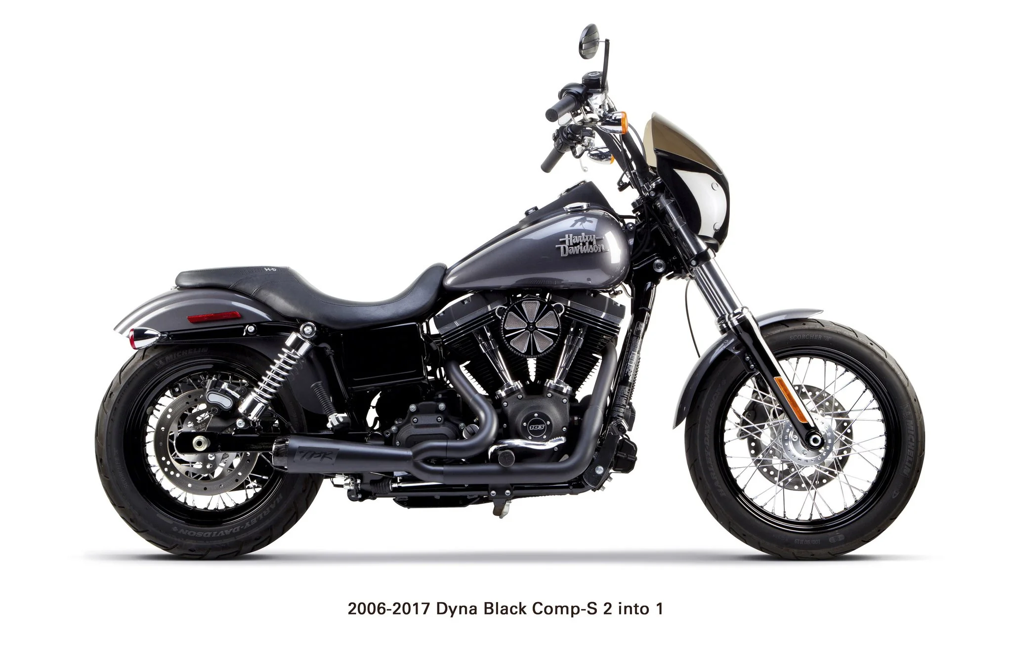 Harley Davidson Dyna (2006-2017) Comp-S 2-into-1 Ceramic Black - Part Number 005-3750199-B (-XB) - Image 2