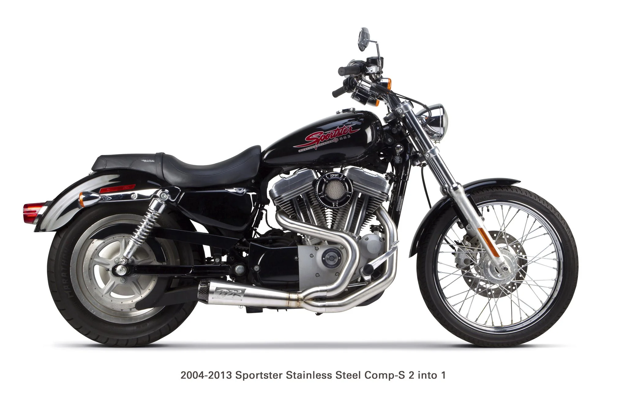Harley Davidson Sportster (2004-2013) Comp-S 2-into-1 Ceramic Black Exhaust System - Image 2