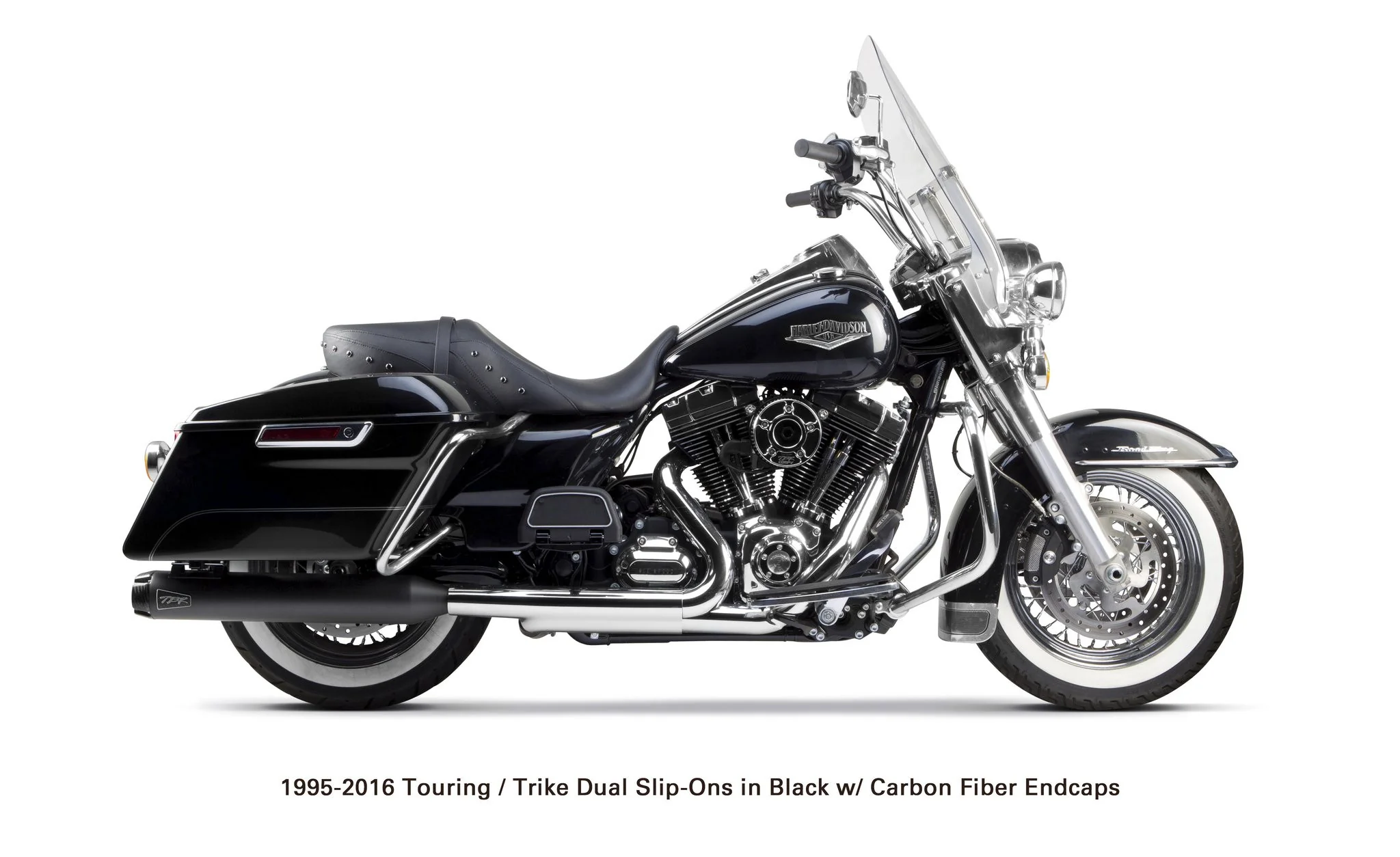 Harley Davidson Touring/Trike (1995-2016) Black w/ Carbon Endcap - Part Number 005-3870499D-B - Image 2