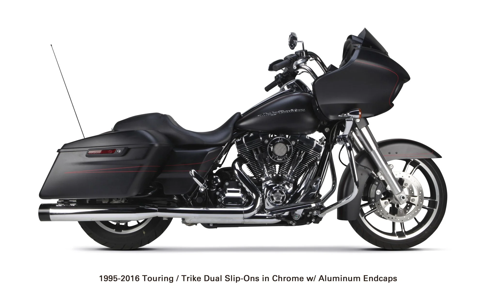 Harley Davidson Touring/Trike (1995-2016) Chrome w/ Black Endcap - Part Number 005-4380499D - Image 2