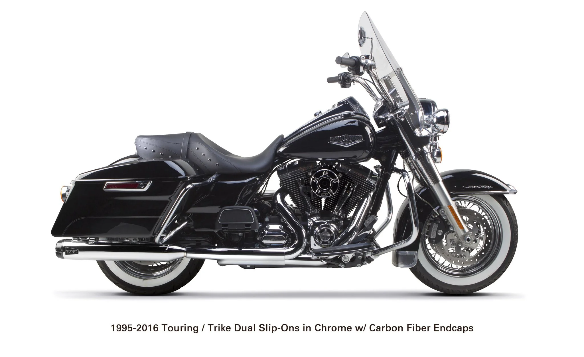 Harley Davidson Touring/Trike (1995-2016) Chrome w/ Carbon Endcap - Part Number 005-3870499D - Image 2