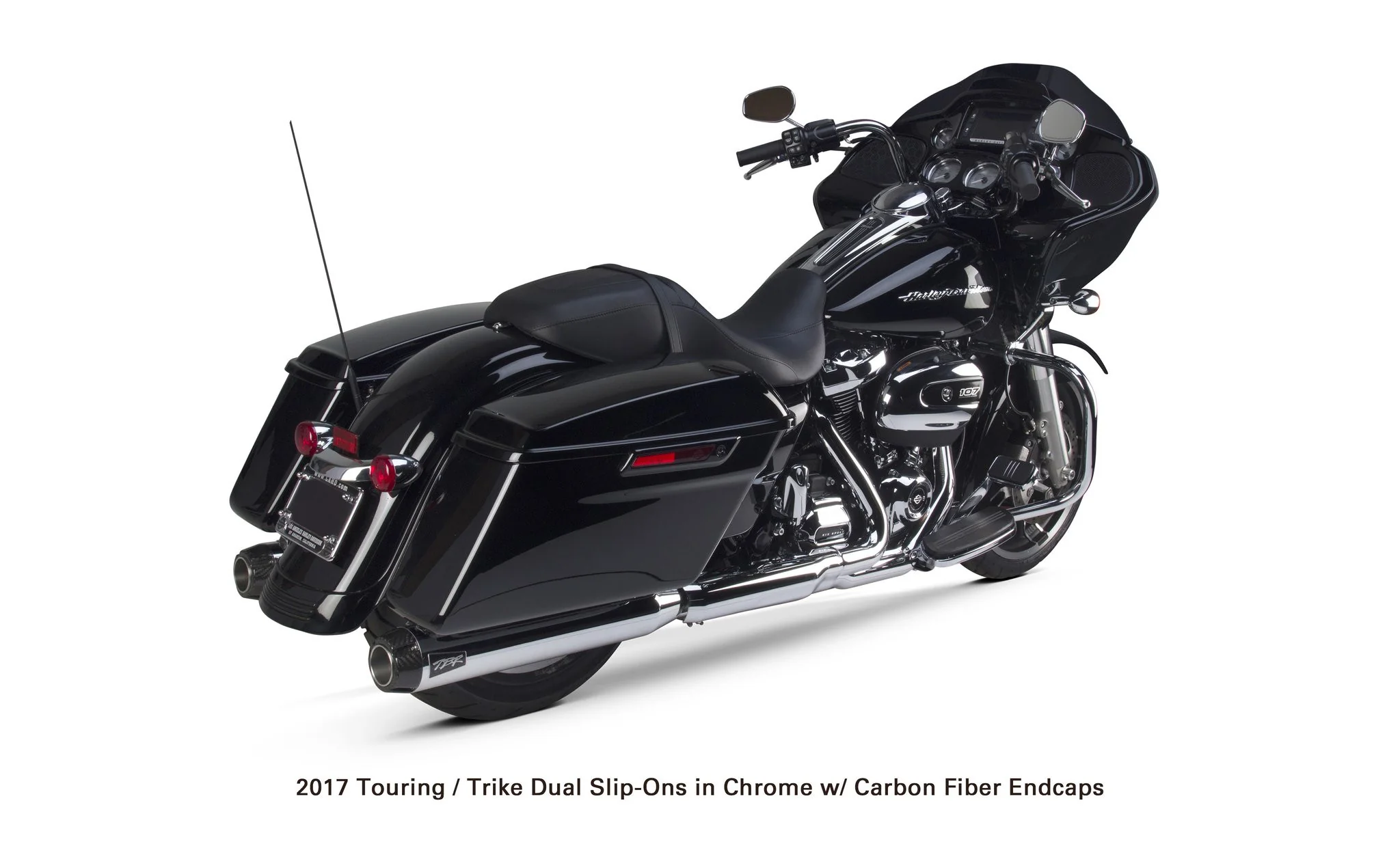 Harley Davidson Touring (2017-23) Black w/ Carbon Endcap - Part Number 005-4550499D-B - Image 2