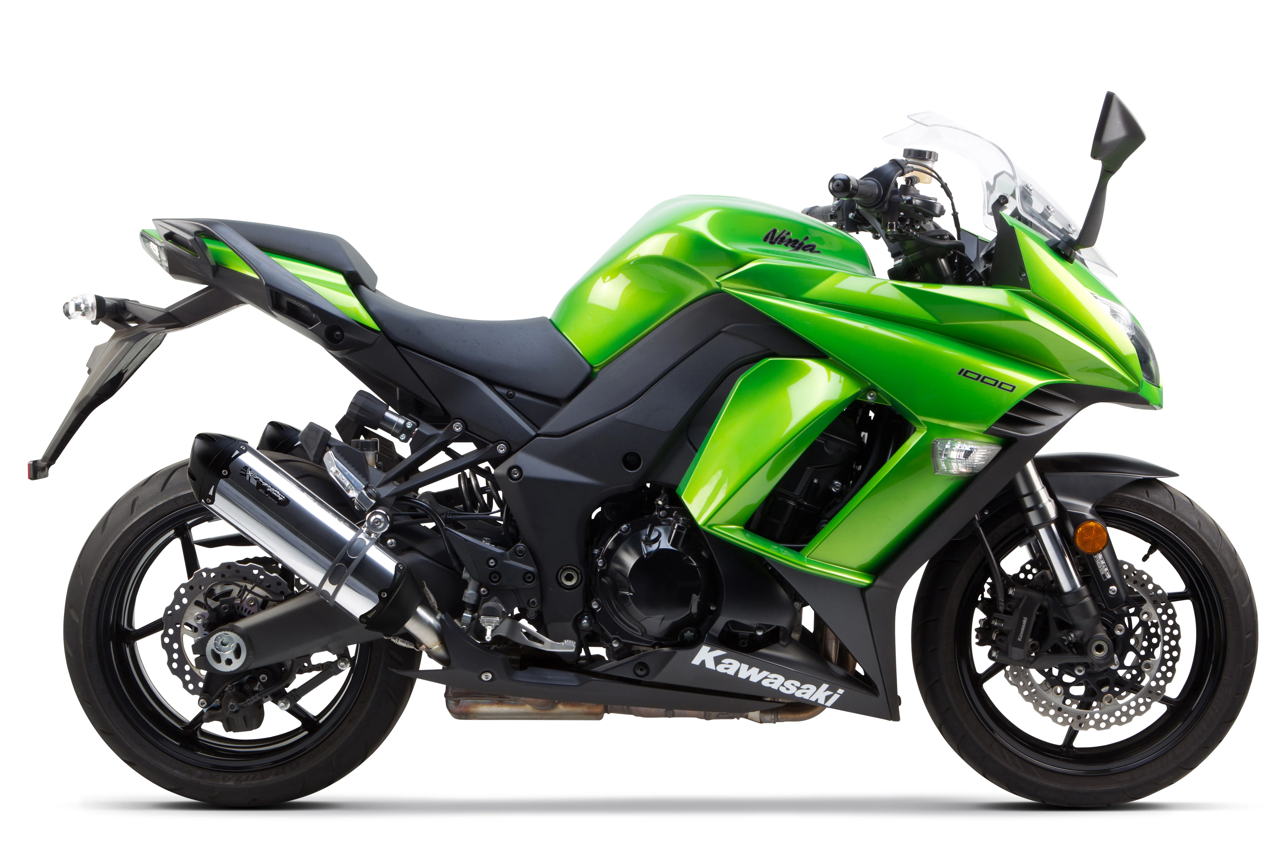 Kawasaki Ninja 1000 (2010-2019) Dual S1R Black Aluminum Slip-Ons - Part Number 005-2720406DV-B - Image 2